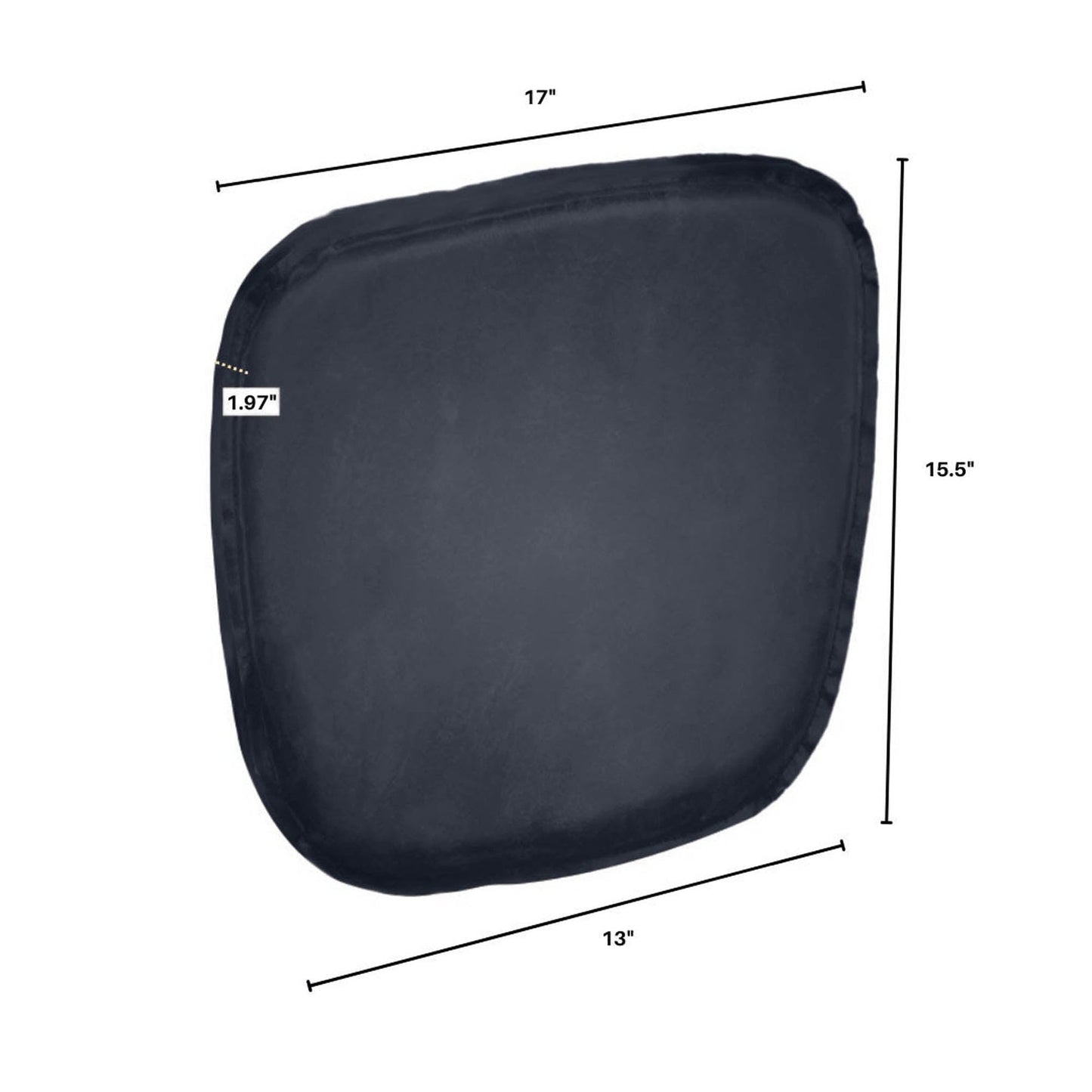 Leather Seat Cushion for Dining Chair - Antique Black