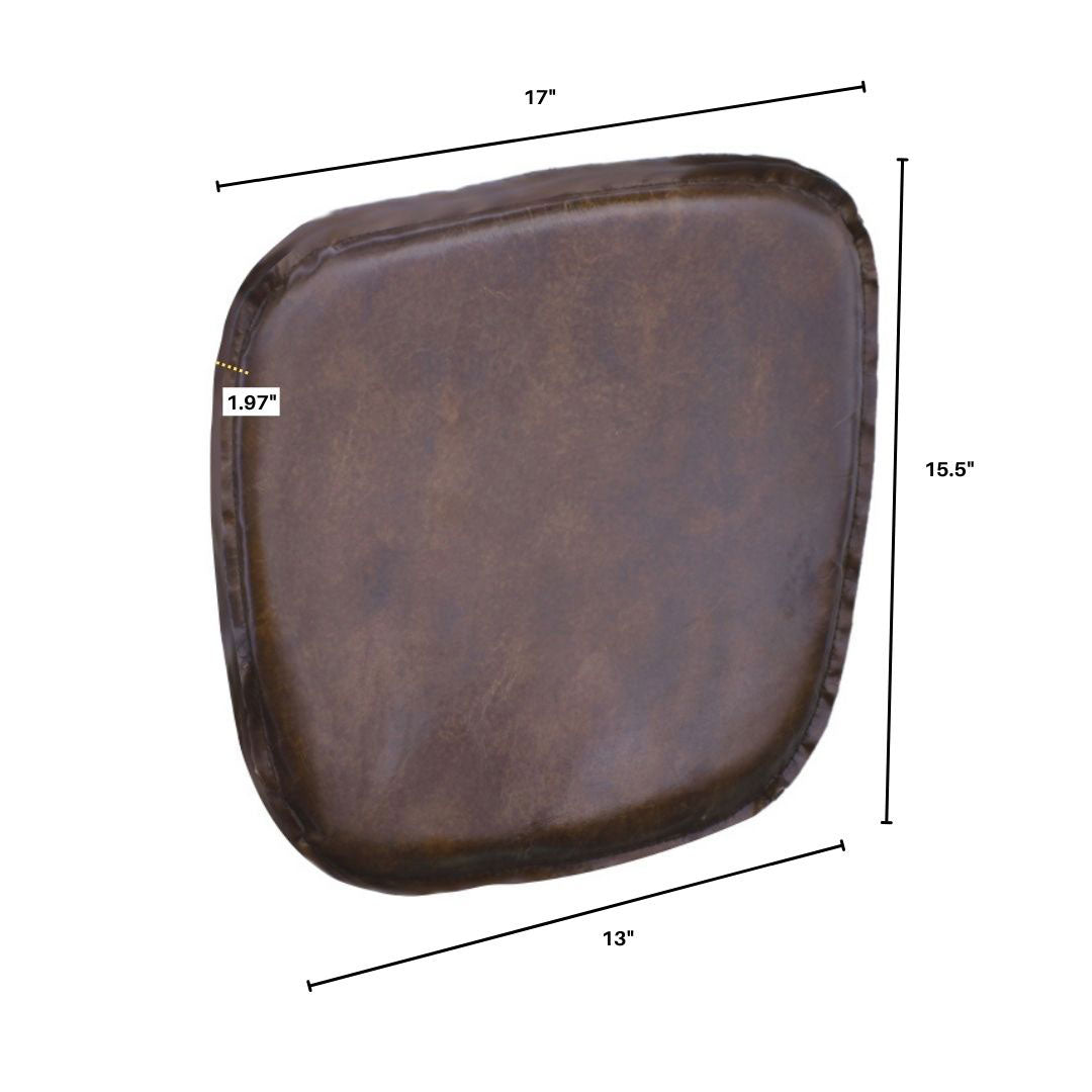 Leather Seat Cushion for Dining Chair - Vintage Brown