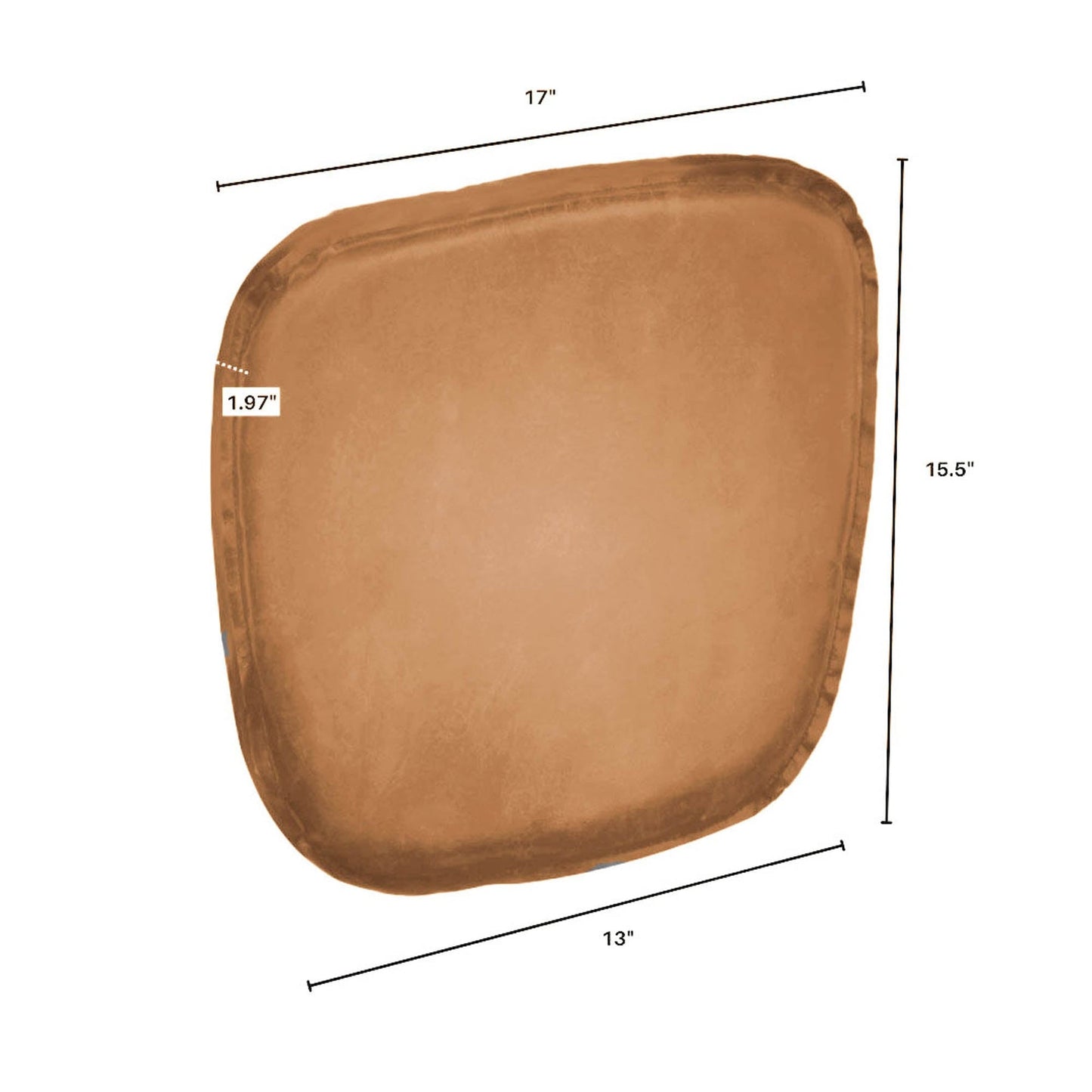 Leather Seat Cushion for Dining Chair - Cognac