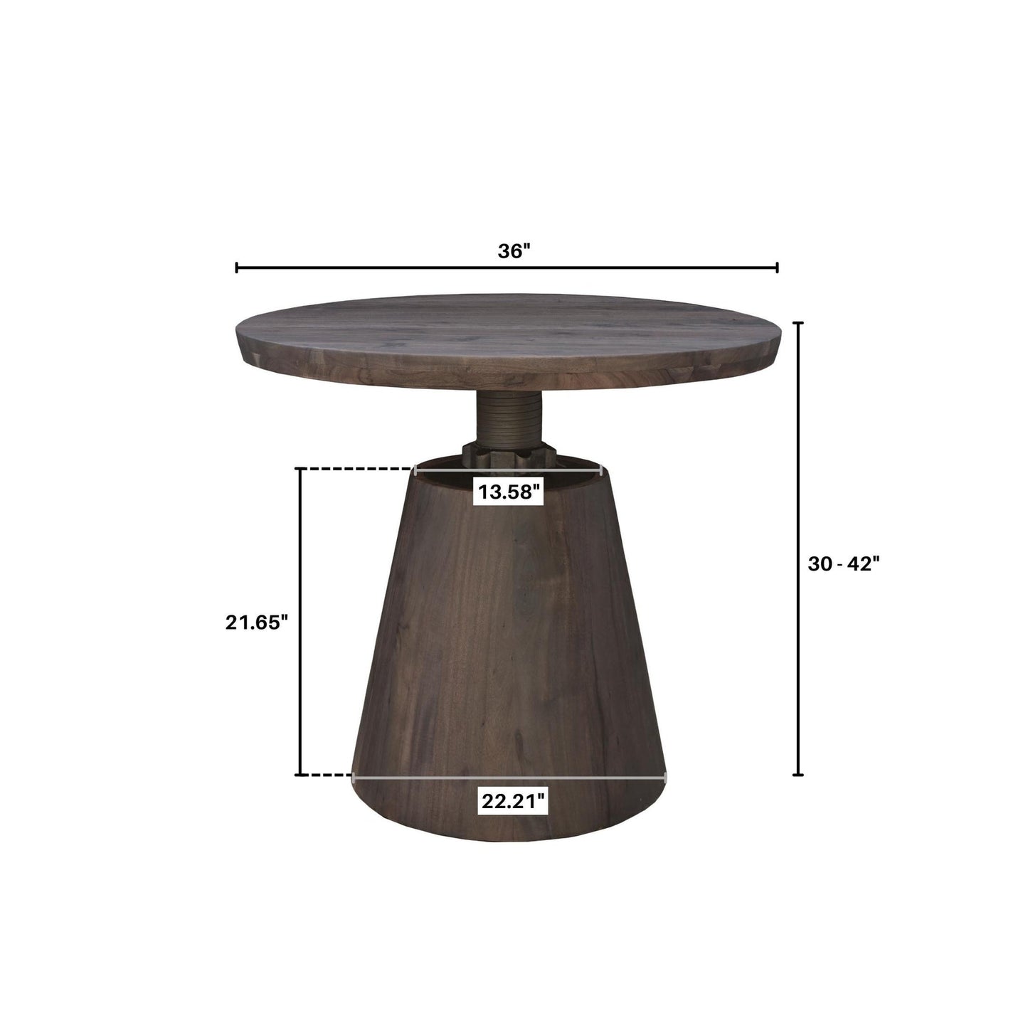 Bronx Bistro Crank Table > 36" Diameter / 30" to 42" High