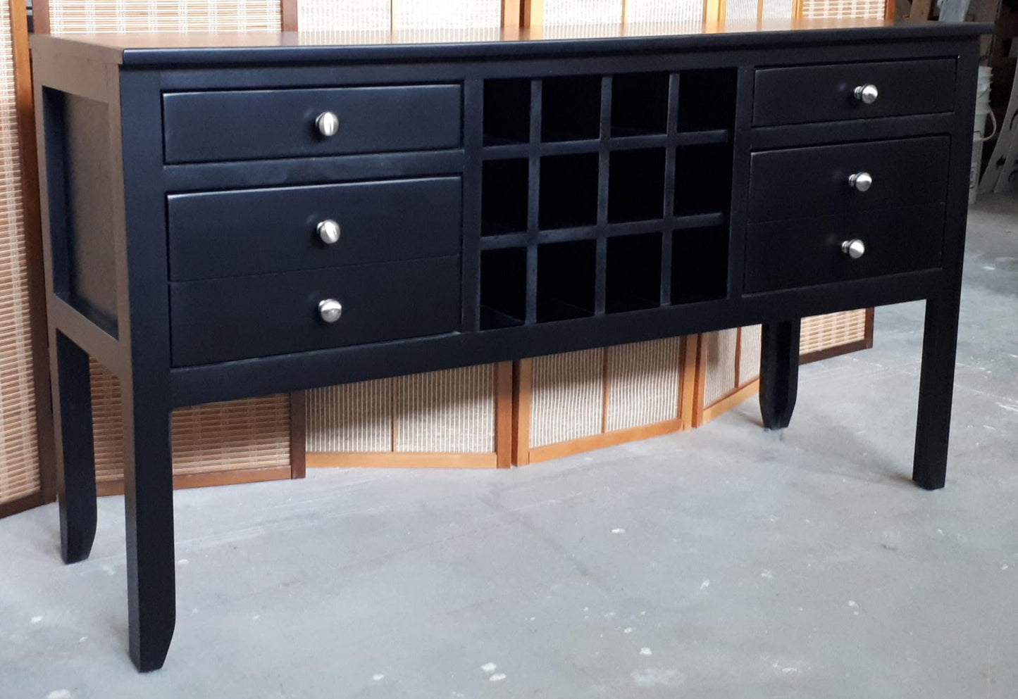 Metro Sideboard with Wine Rack - Solid Maple - 58"