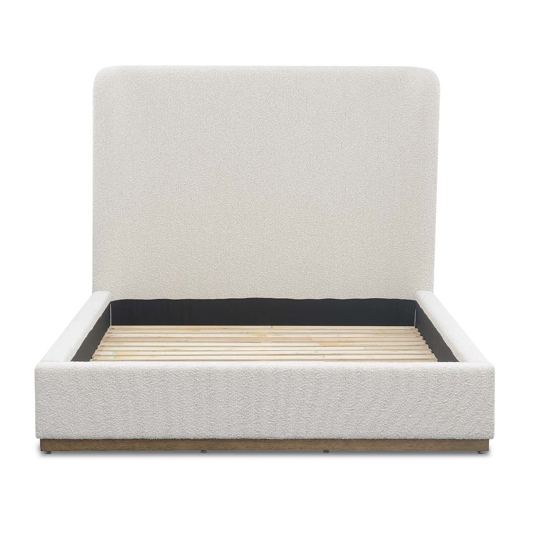 Faye Queen Upholstered Bed - Boucle Off White