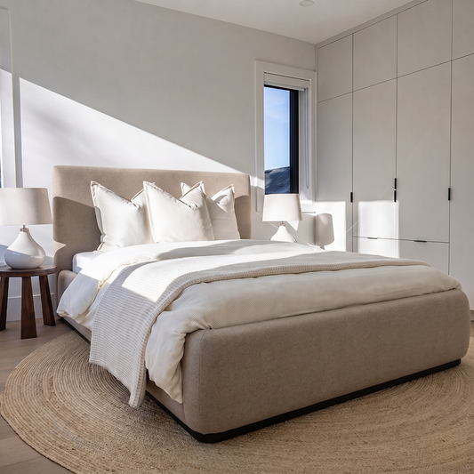 Filly King Upholstered Bed - Tan