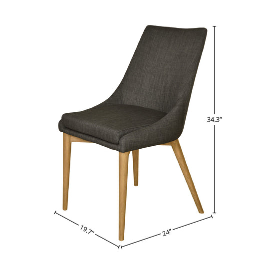Fritz Dining Chairs - Natural Legs - Dark Grey