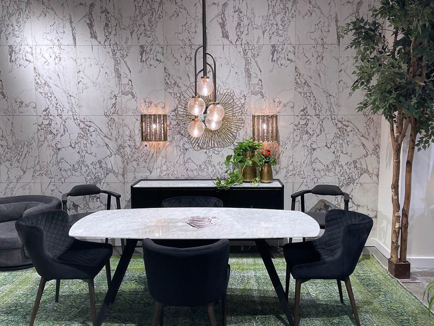 Mila Dining Chairs - Black Velvet