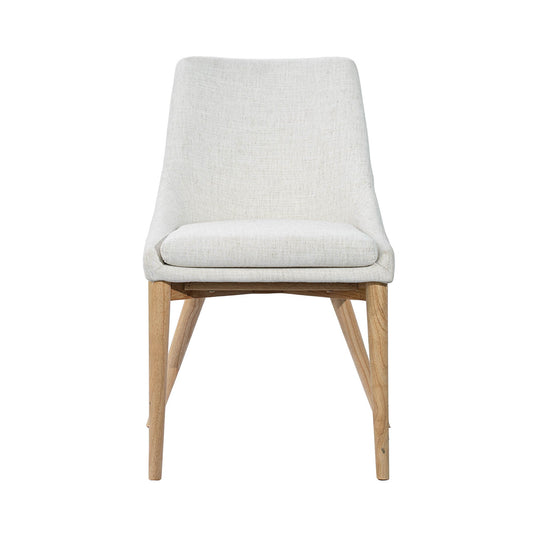 Fritz Dining Chairs - Ivory - Natural Legs