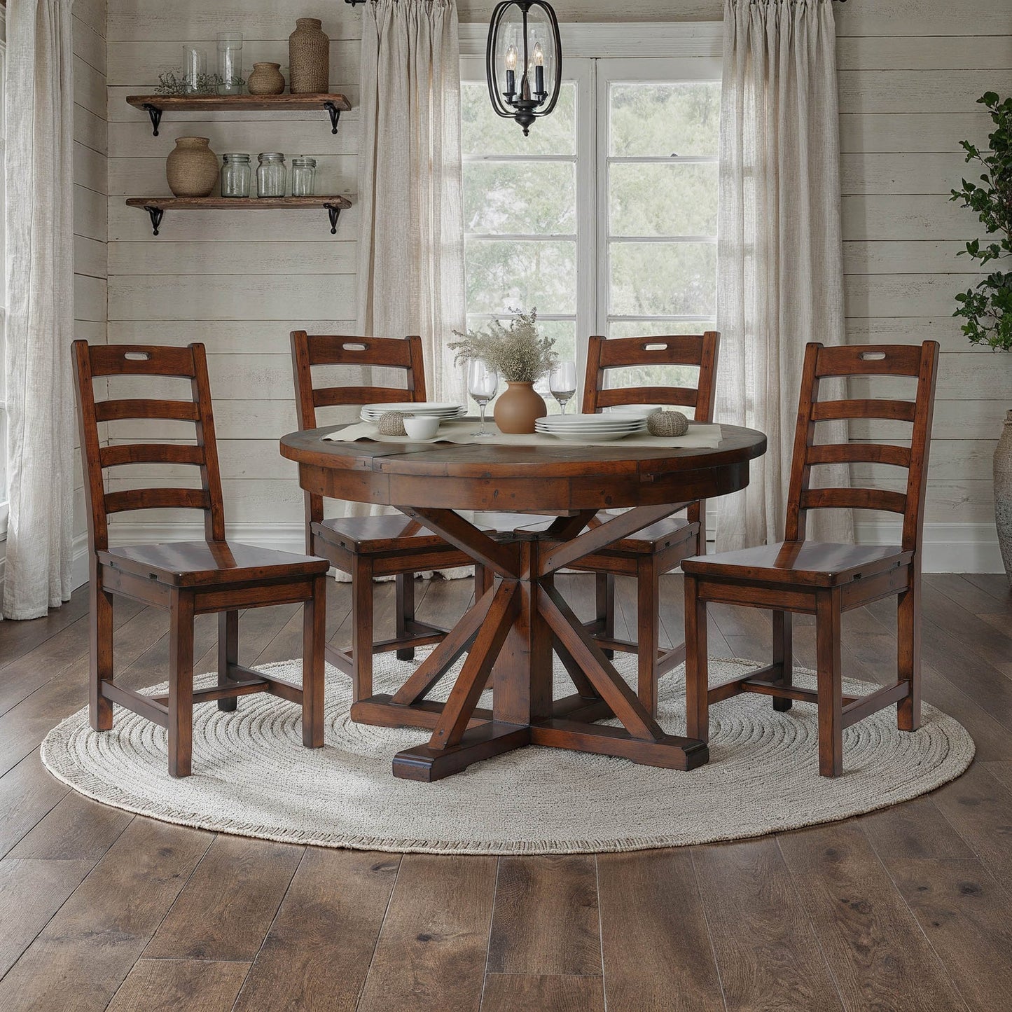 Irish Coast Round Extendable Dining Table - African Dusk