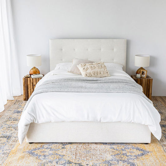 June Upholstered Beds - Cream - With or Without Storage