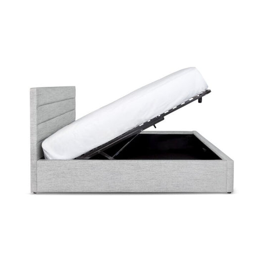 Justin Upholstered Bed - Stone - With or Without Storage