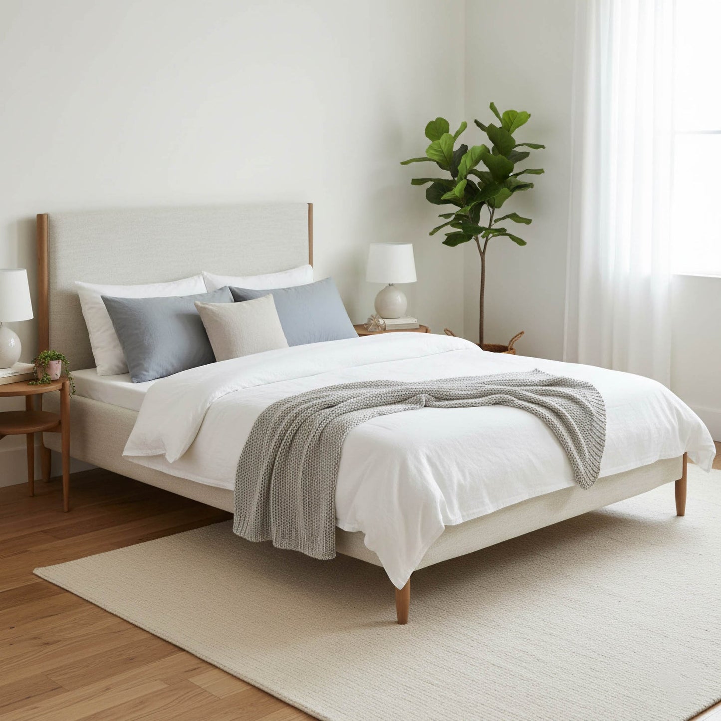 Kamelia Bed - Queen or King - Sand