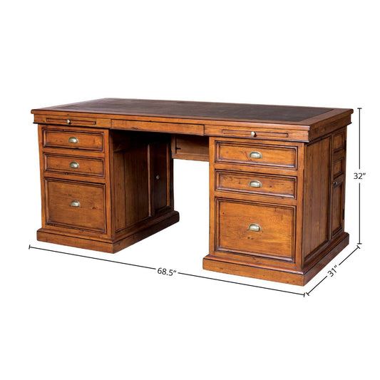 Irish Coast Lifestyles - 69"  Double Pedestal Desk - African Dusk