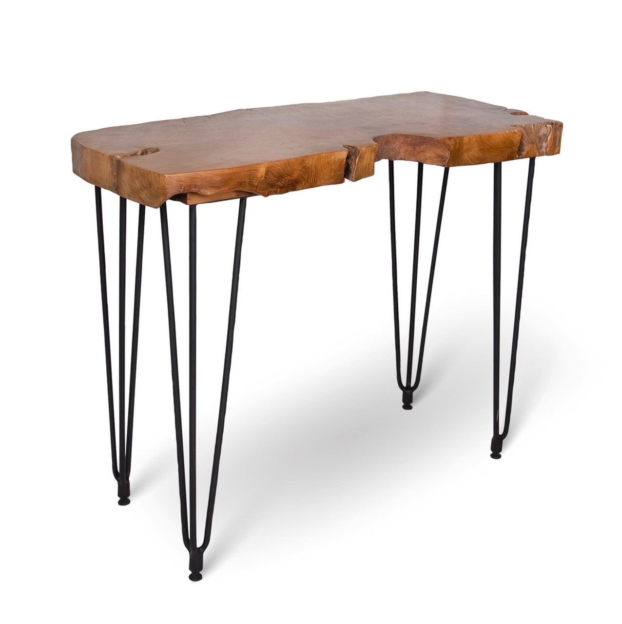 Live Edge Hairpin Console Table - Natura 100% Teak