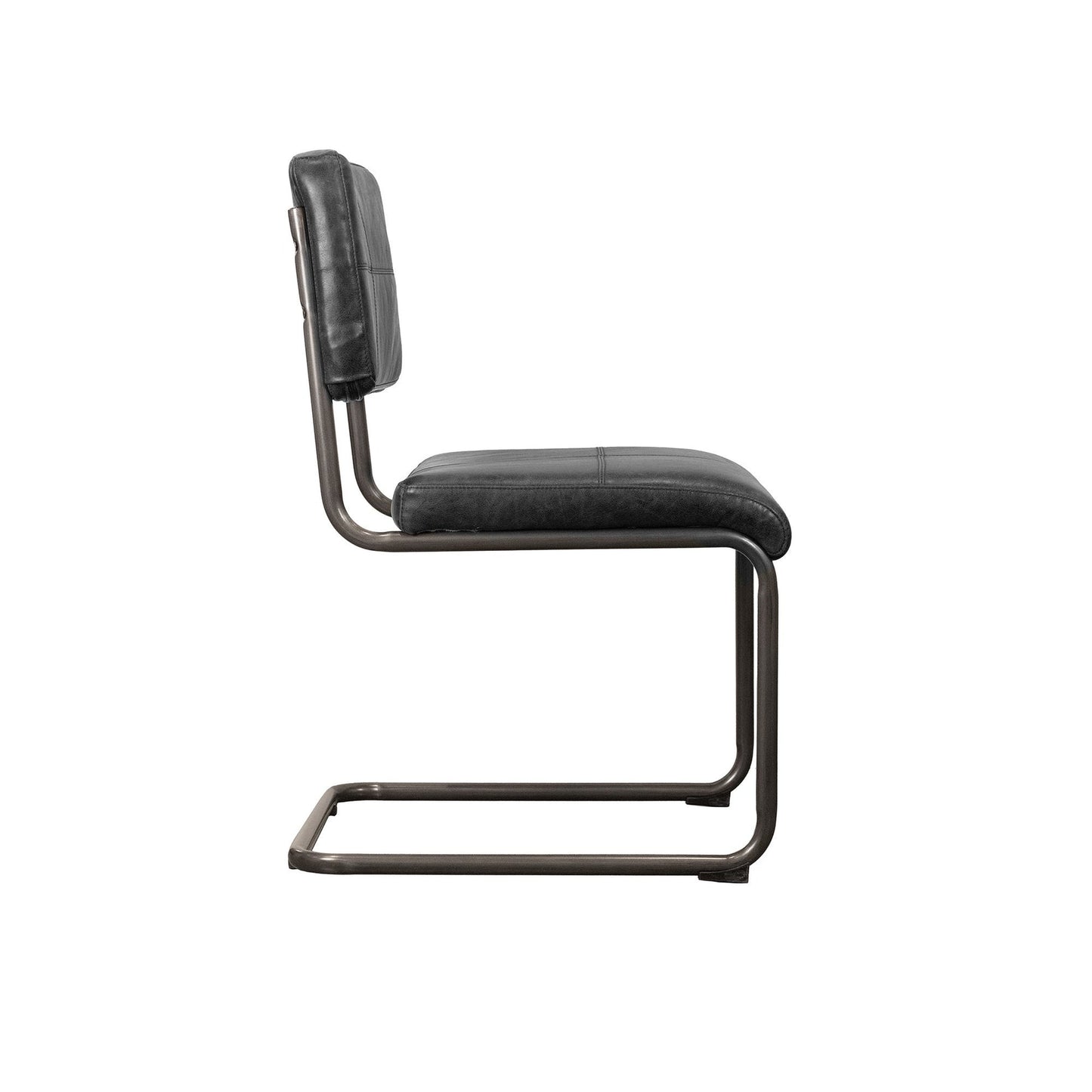 Cobain Dining Chair - 100% Top Grain Leather - Distressed Black