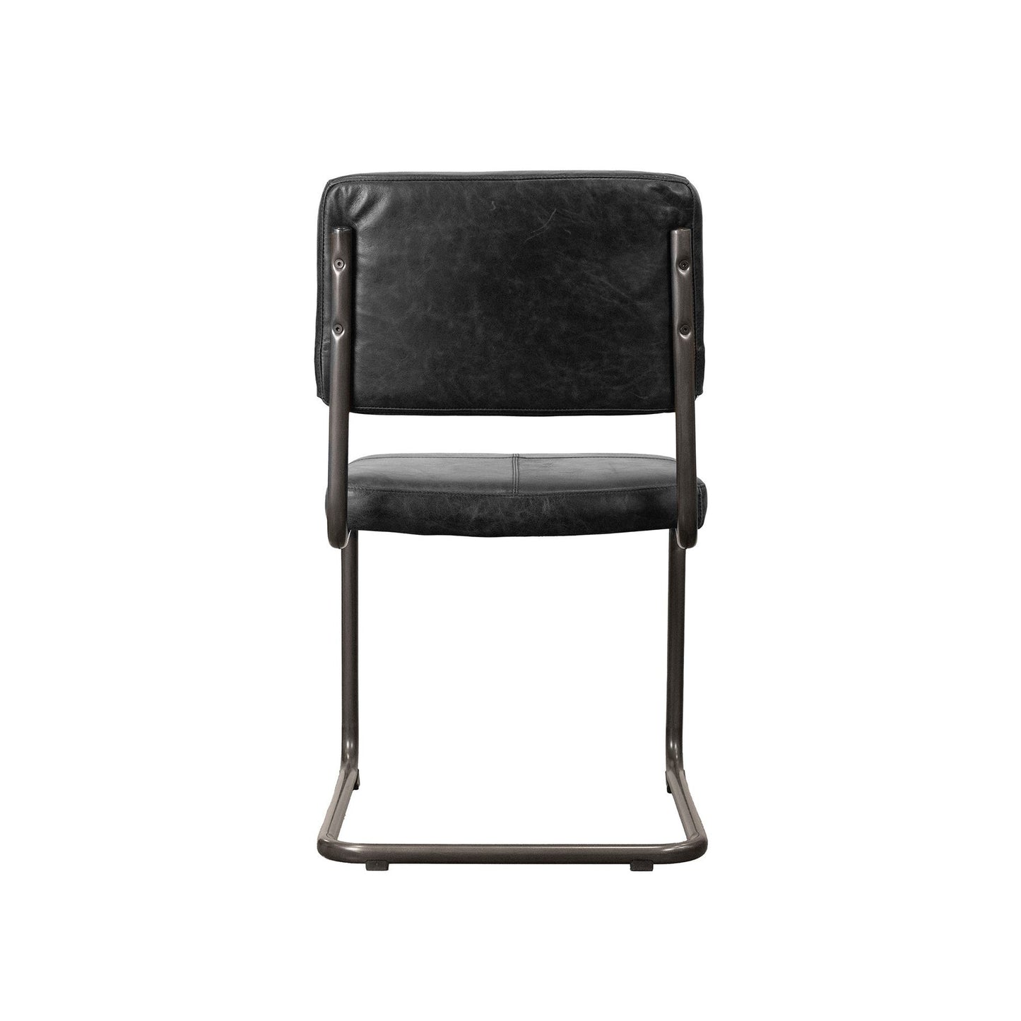 Cobain Dining Chair - 100% Top Grain Leather - Distressed Black