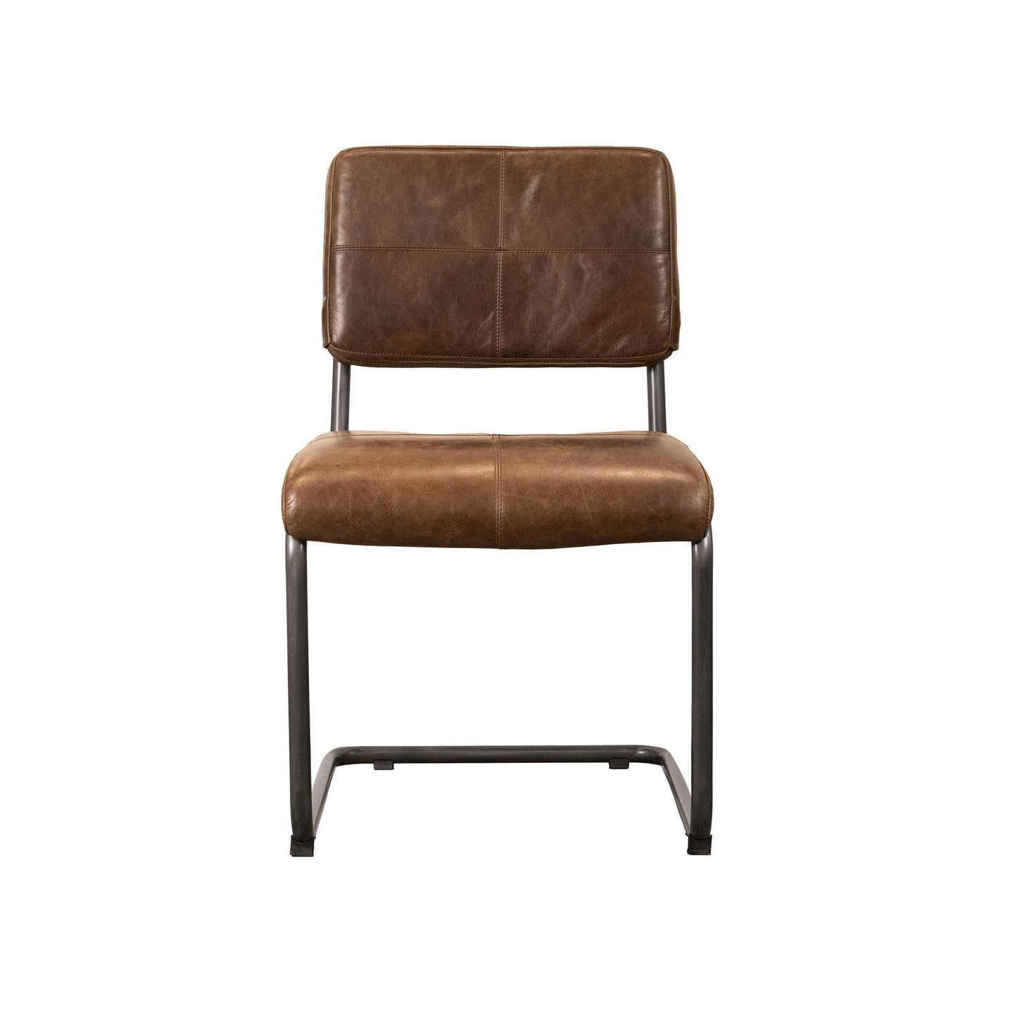 Cobain Dining Chair - 100% Top Grain Leather - Distressed Brown