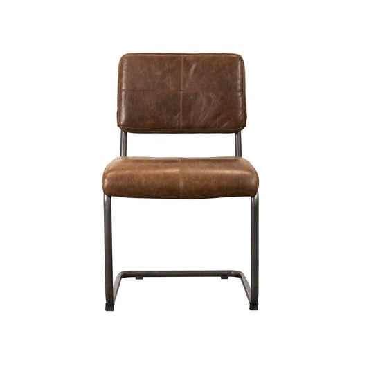 Cobain Dining Chair - 100% Top Grain Leather - Distressed Brown