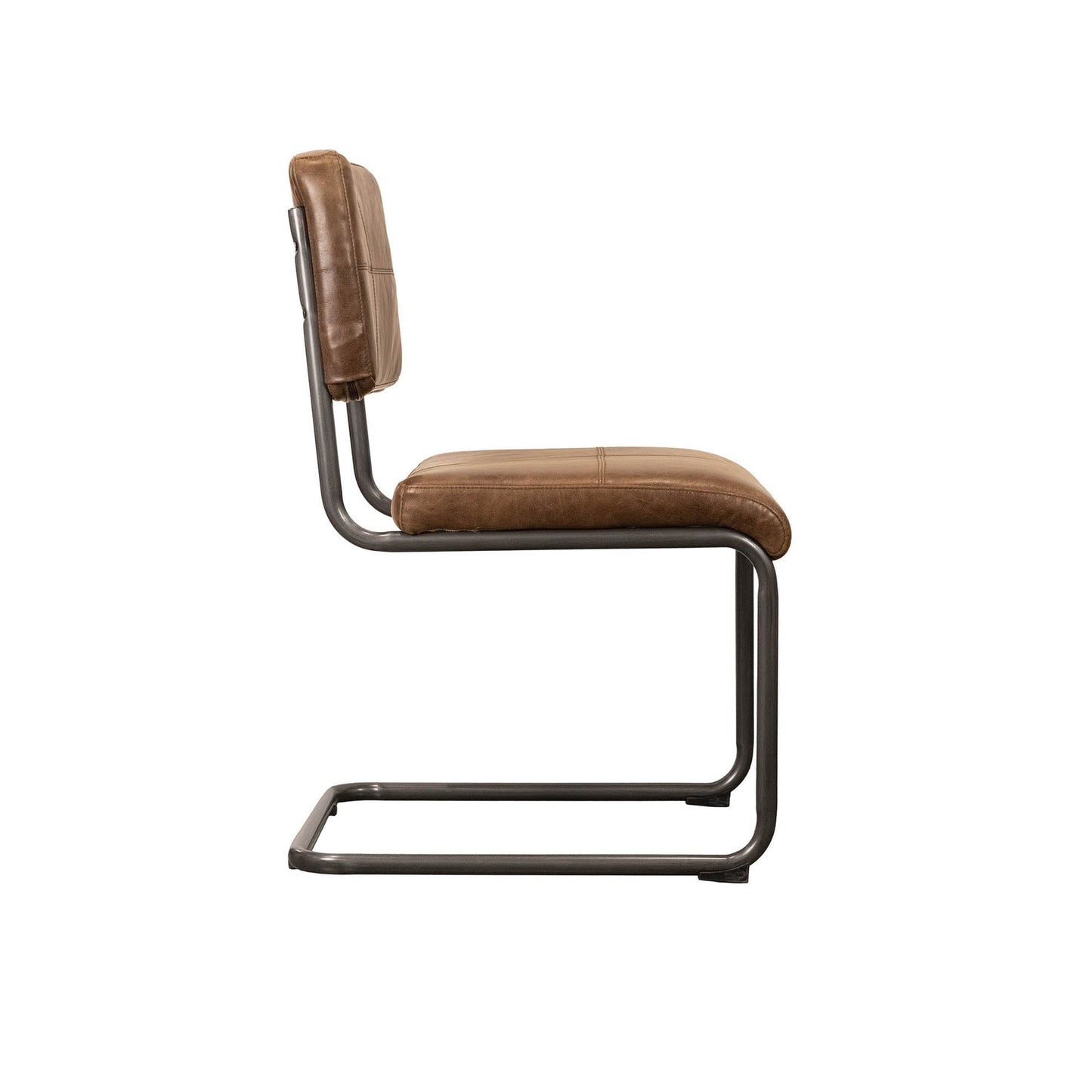 Cobain Dining Chair - 100% Top Grain Leather - Distressed Brown