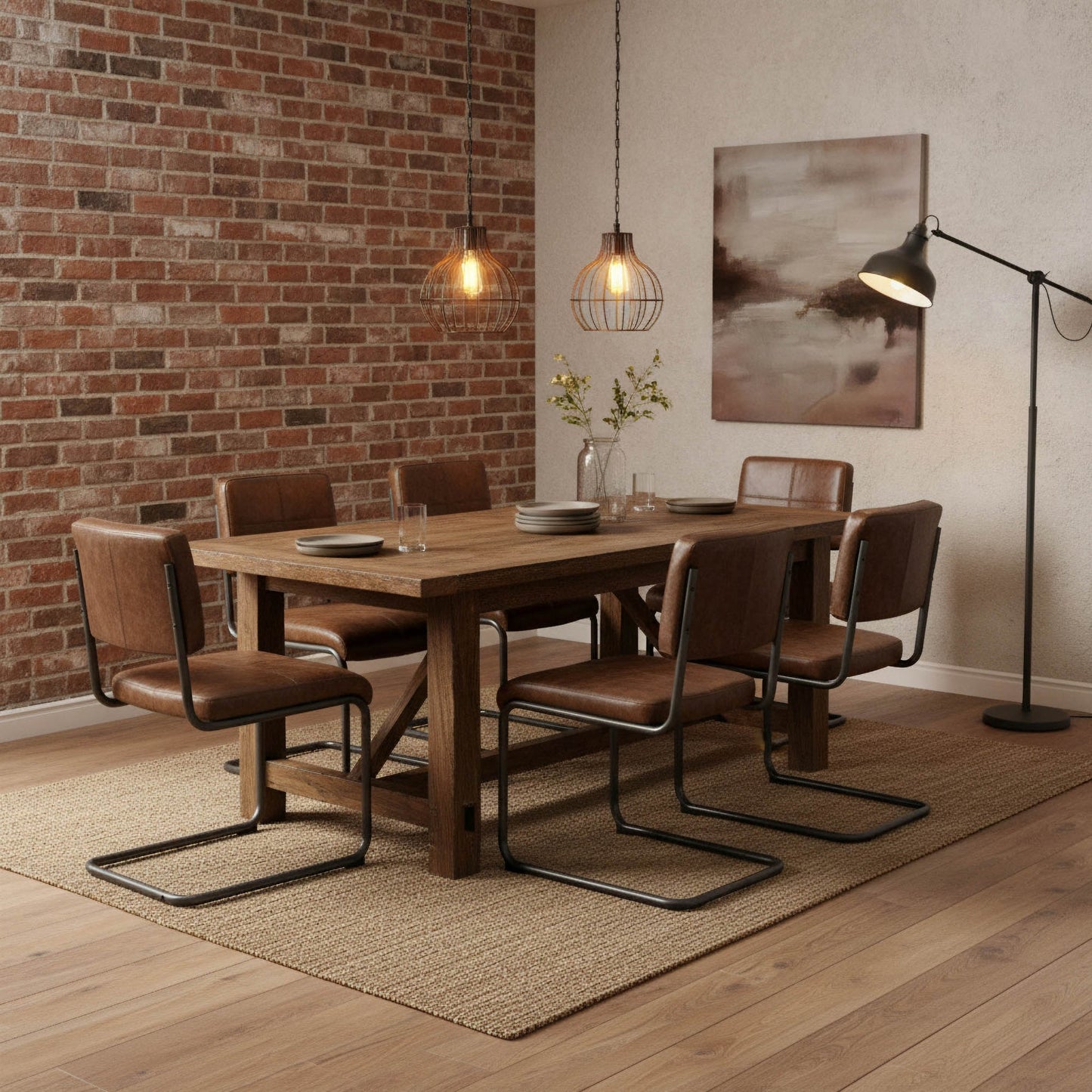 Cobain Dining Chair - 100% Top Grain Leather - Distressed Brown