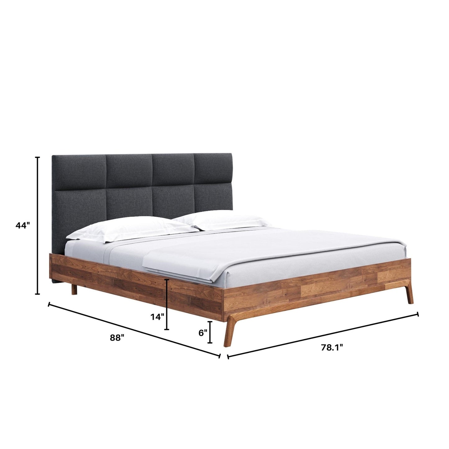 Remix Bed - Queen or King - Charcoal Grey