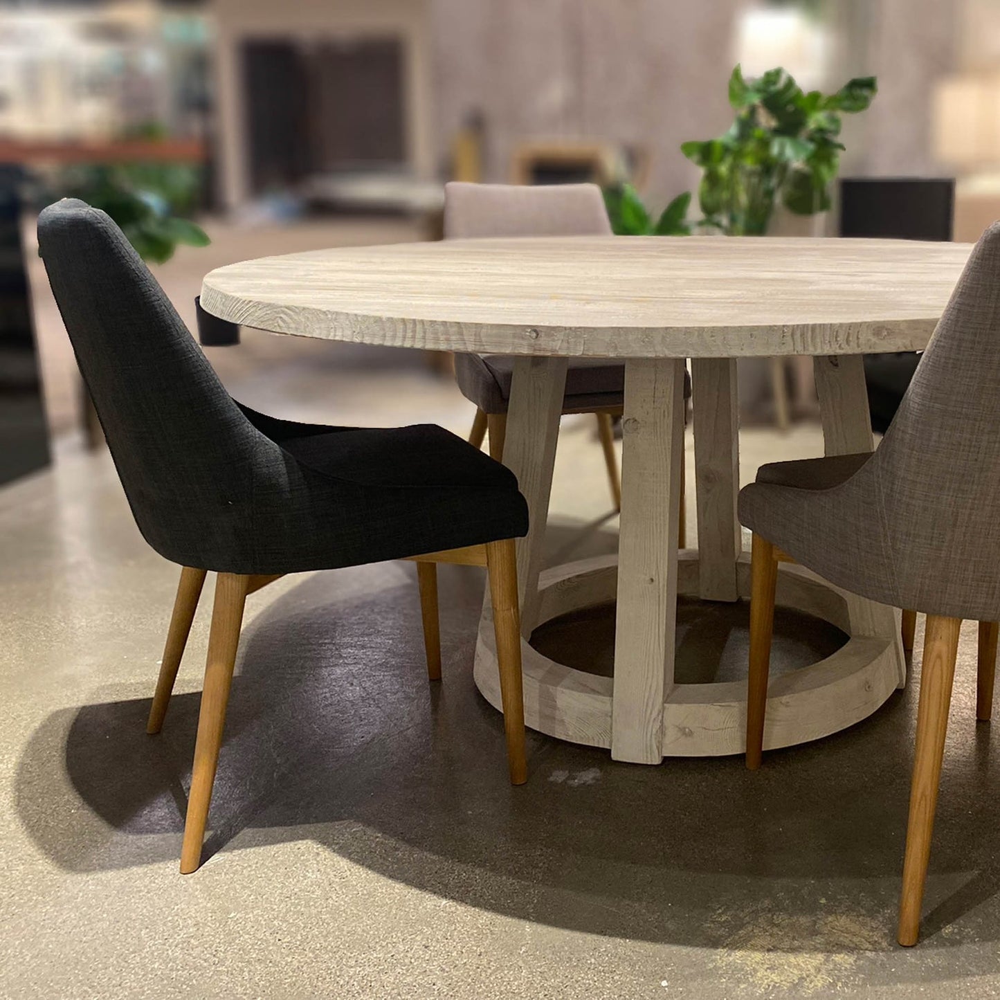 Fritz Dining Chairs - Natural Legs - Dark Grey