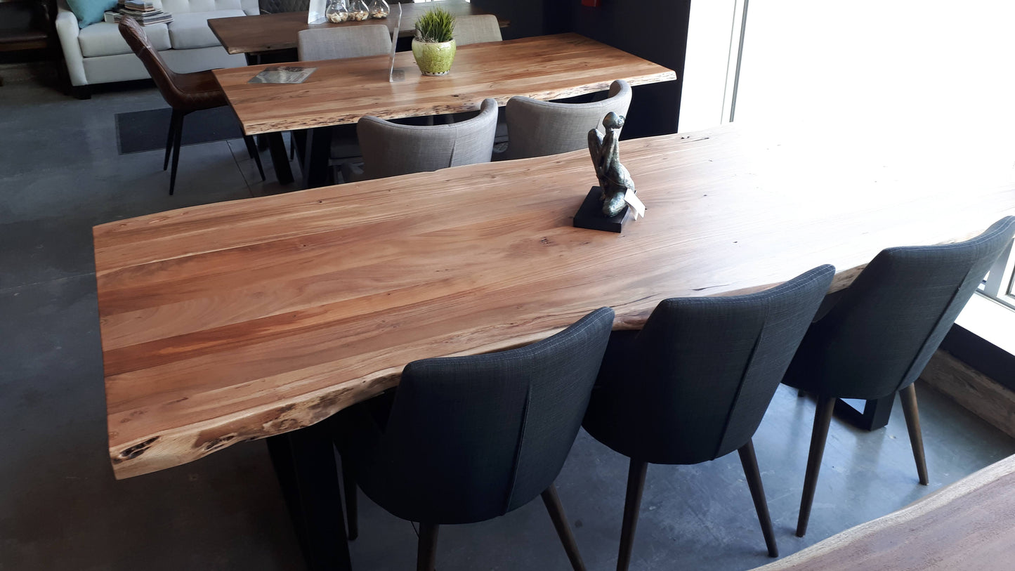 Calcutta Live Edge Dining Tables - U Bases - 5 Sizes - 55mm Tops