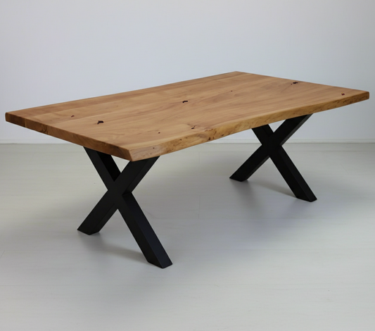 Calcutta Live Edge Coffee Tables - 2 Sizes - Natural - X-Bases - Homestead Furniture - All Rights Reserved