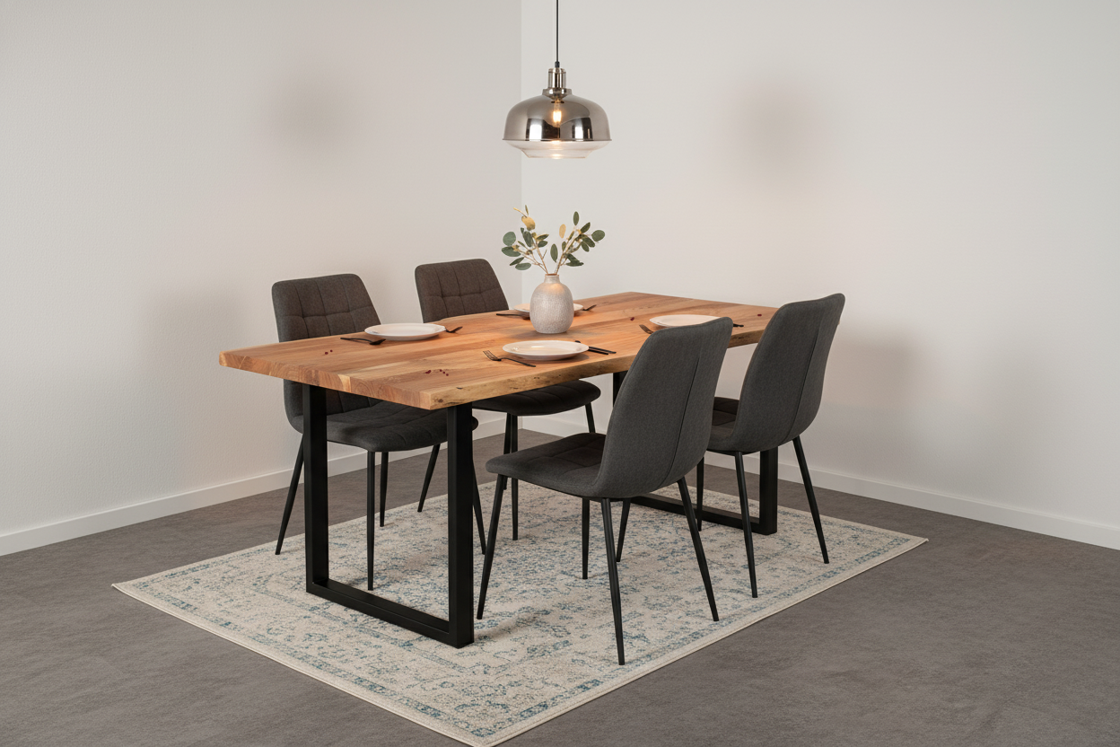 Calcutta Live Edge Dining Tables - U Bases - 5 Sizes - 55mm Tops