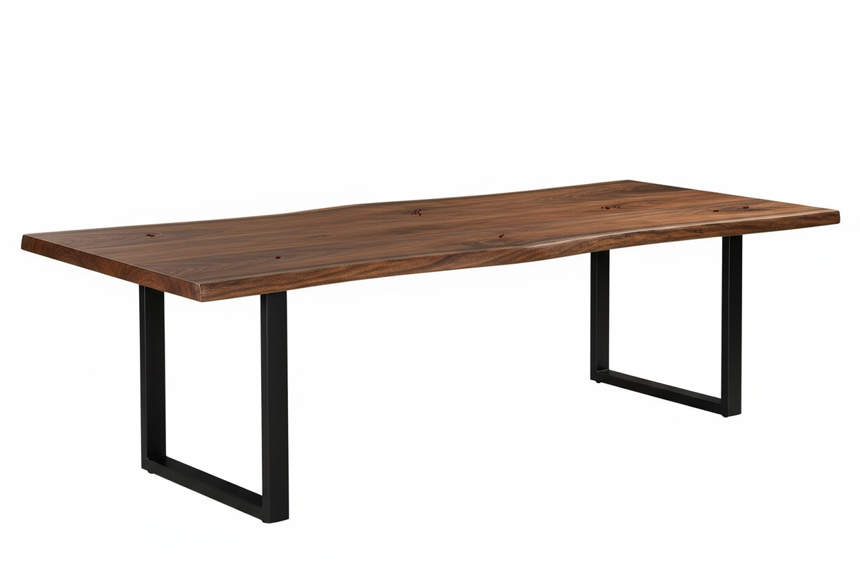 Calcutta Live Edge Dining Tables - U Bases - 5 Sizes - 55mm Tops