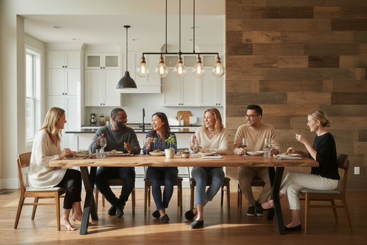 Calcutta Live Edge Dining Tables - Black X Bases - 5 Sizes - 2.2" Tops