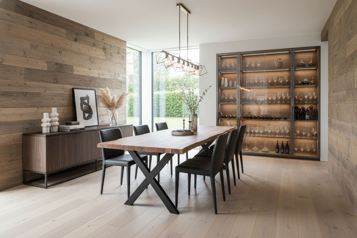 Calcutta Live Edge Dining Tables - Gunmetal Grey X Bases - 5 Sizes - 55mm Tops