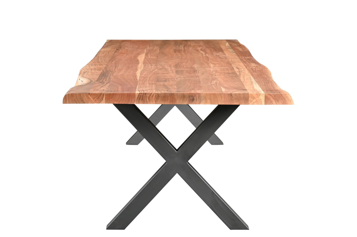 X-Style Steel Dining Table Bases - Set of 2 - Matte Black