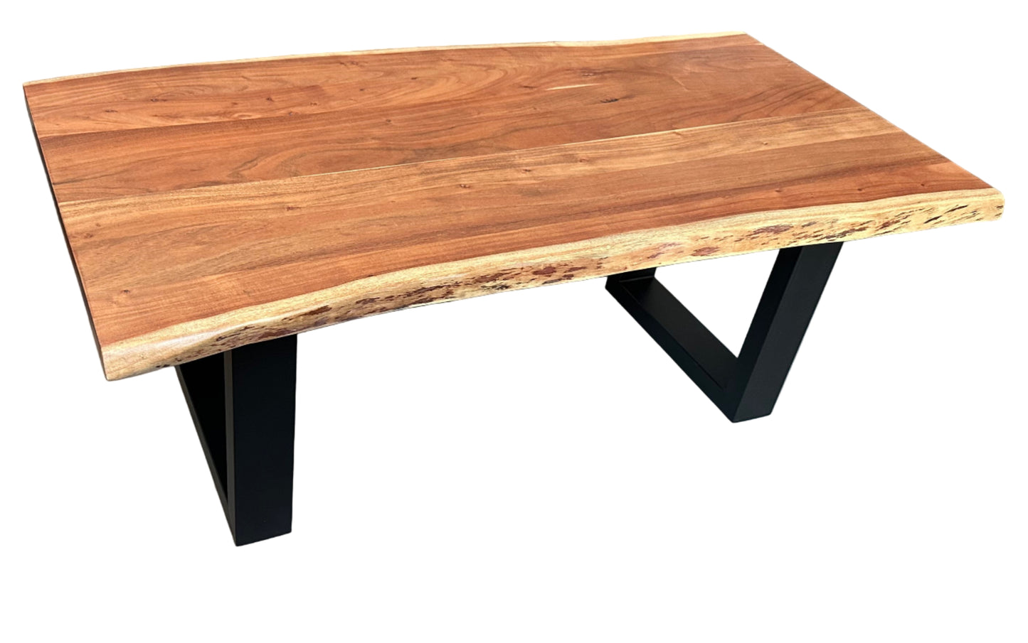Calcutta Live Edge Coffee Tables - U-Bases - Natural or Sandblasted Walnut Finish