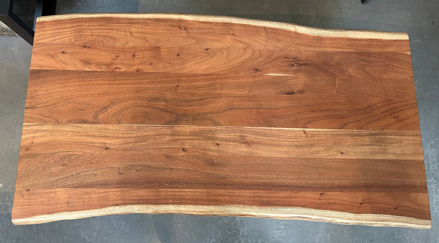 Calcutta Live Edge Coffee Tables - U-Bases - Natural or Sandblasted Walnut Finish