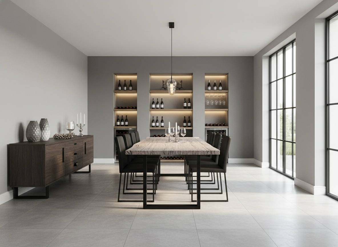 Calcutta Live Edge Dining Table 40"x84" - Whitewash - U Bases - 55mm Tops
