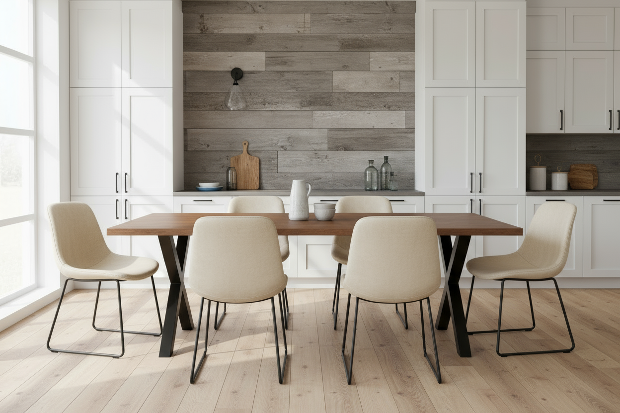Calcutta Live Edge Dining Table - 40"x84" - Black X Bases - Sandblasted Walnut - 55mm Top