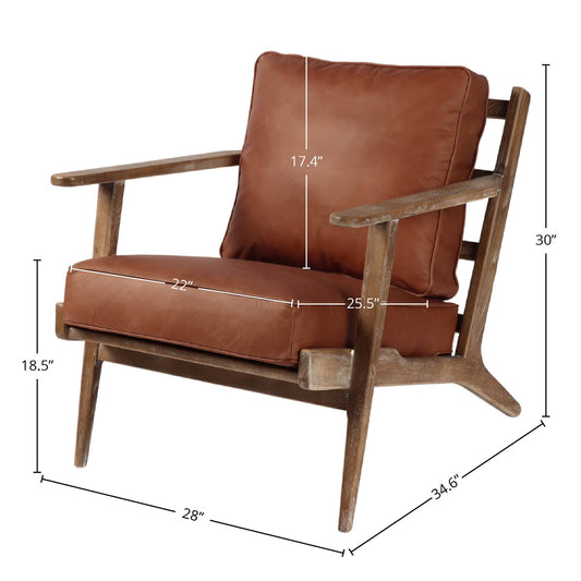 Junior Accent Chair - Saddle Brown