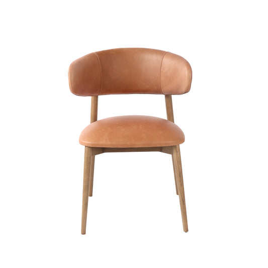 Milo Dining Chair - 100% Top Grain Leather - Hazelnut