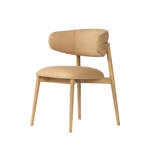 Milo Dining Chair - 100% Top Grain Leather - Nude