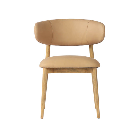 Milo Dining Chair - 100% Top Grain Leather - Nude