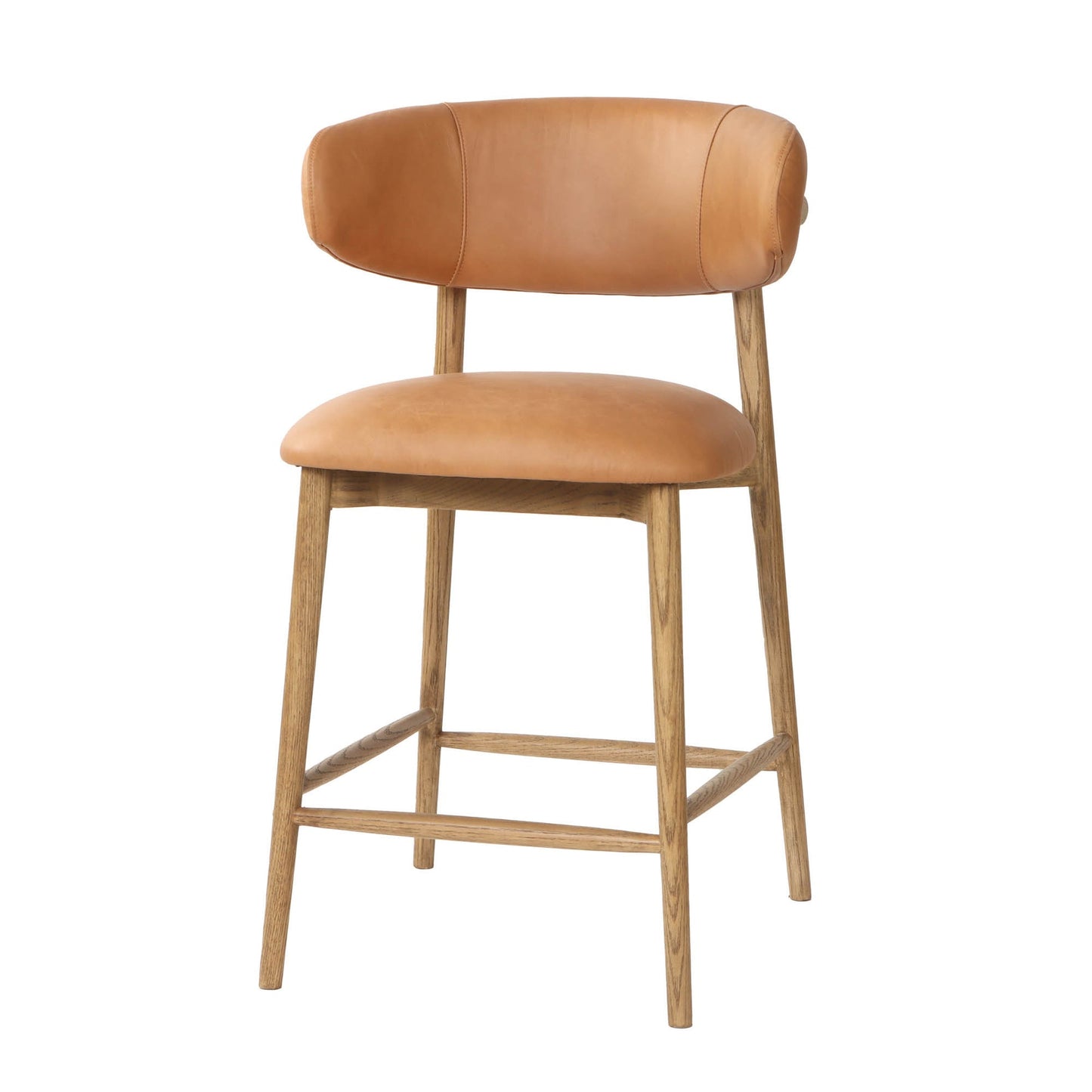 Milo Counter Stool - 100% Top Grain Leather - Hazelnut