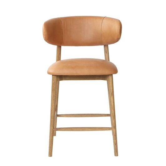 Milo Counter Stool - 100% Top Grain Leather - Hazelnut