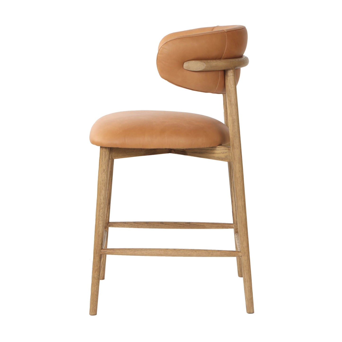 Milo Counter Stool - 100% Top Grain Leather - Hazelnut