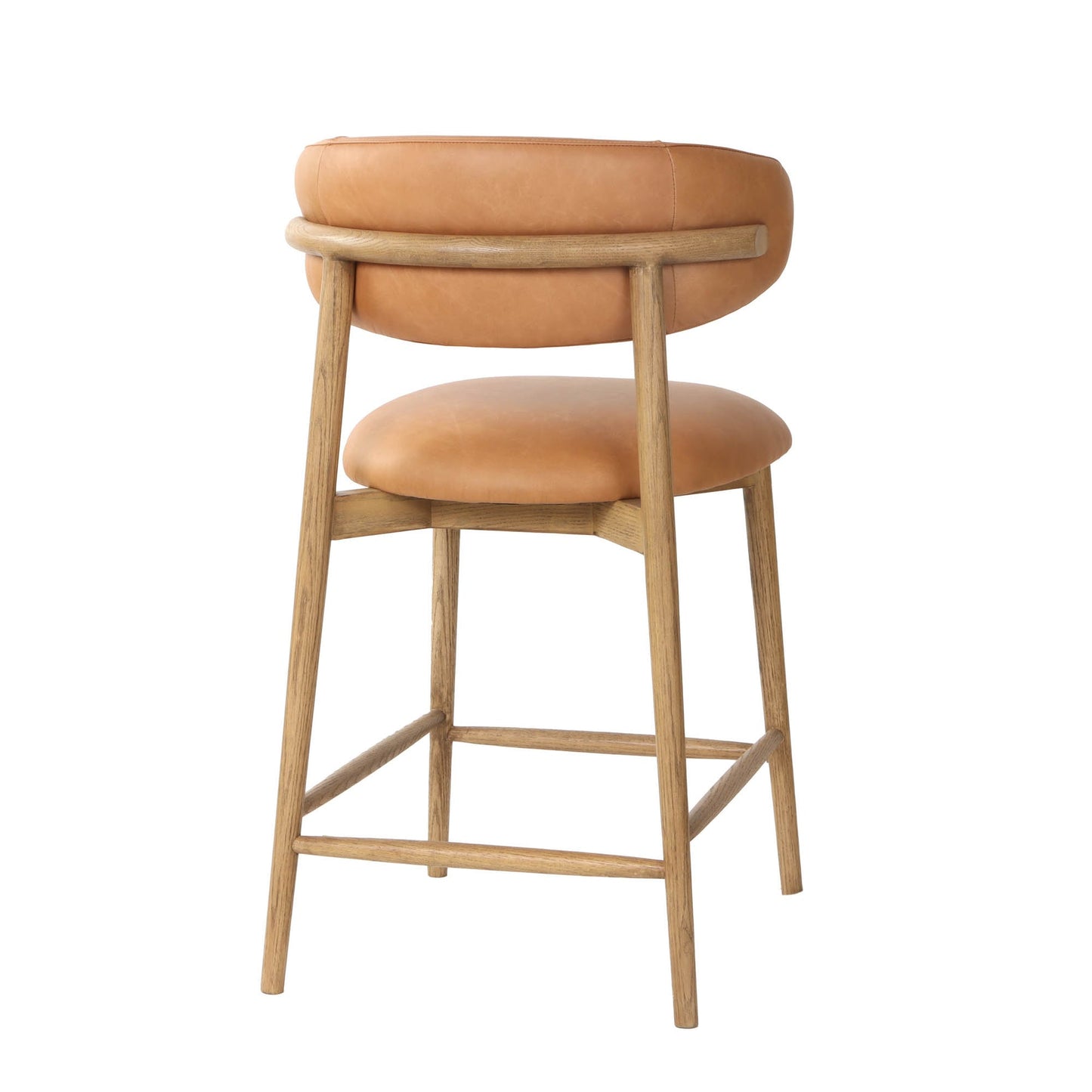 Milo Counter Stool - 100% Top Grain Leather - Hazelnut