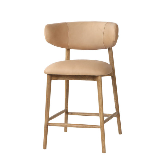 Milo Counter Stool - 100% Top Grain Leather - Nude