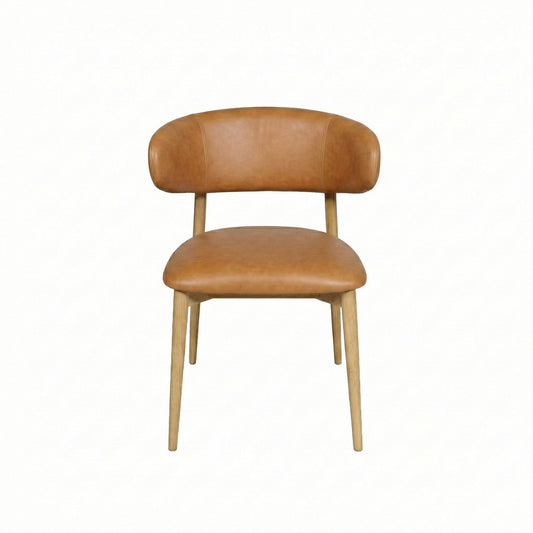 Milo Dining Chair - 100% Top Grain Italian Leather - Tan - Homestead Furniture - All Rights Reserved