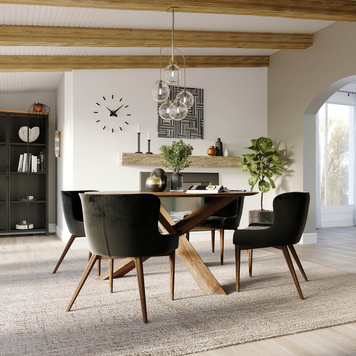 Mila Dining Chairs - Black Velvet