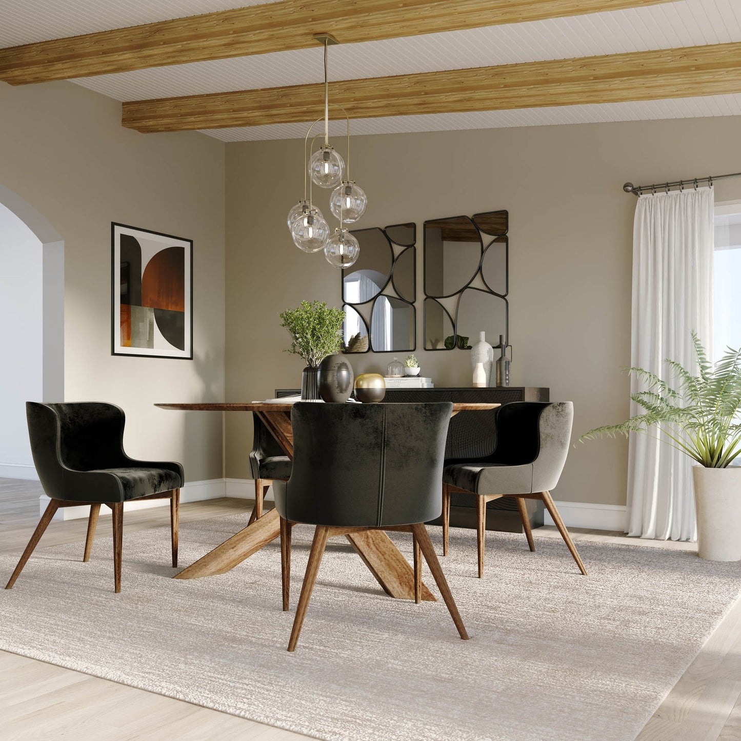 Mila Dining Chairs - Black Velvet