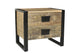 Wyatt 2 Drawer Bedside Table/End Table - Black Patina