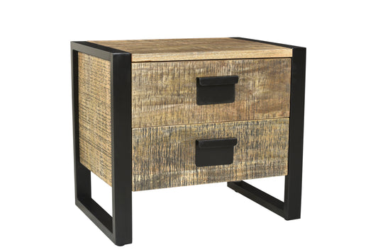 Wyatt 2 Drawer Side Table - Black Patina