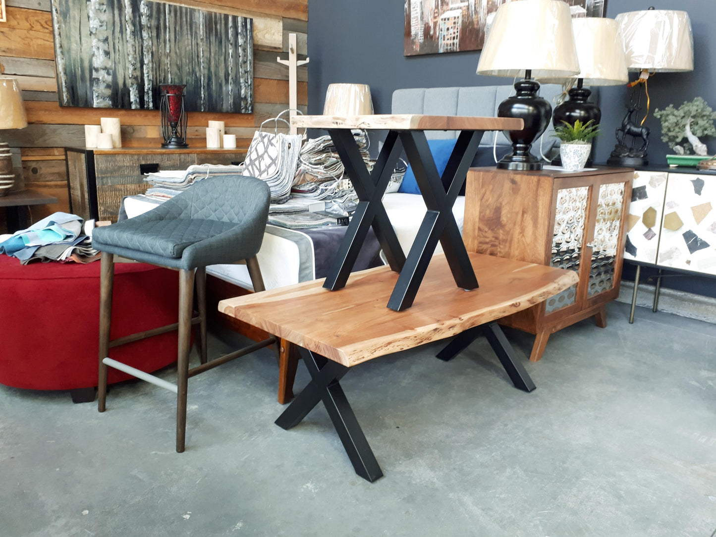 Calcutta Live Edge Coffee Tables - 2 Sizes - Natural - X-Base